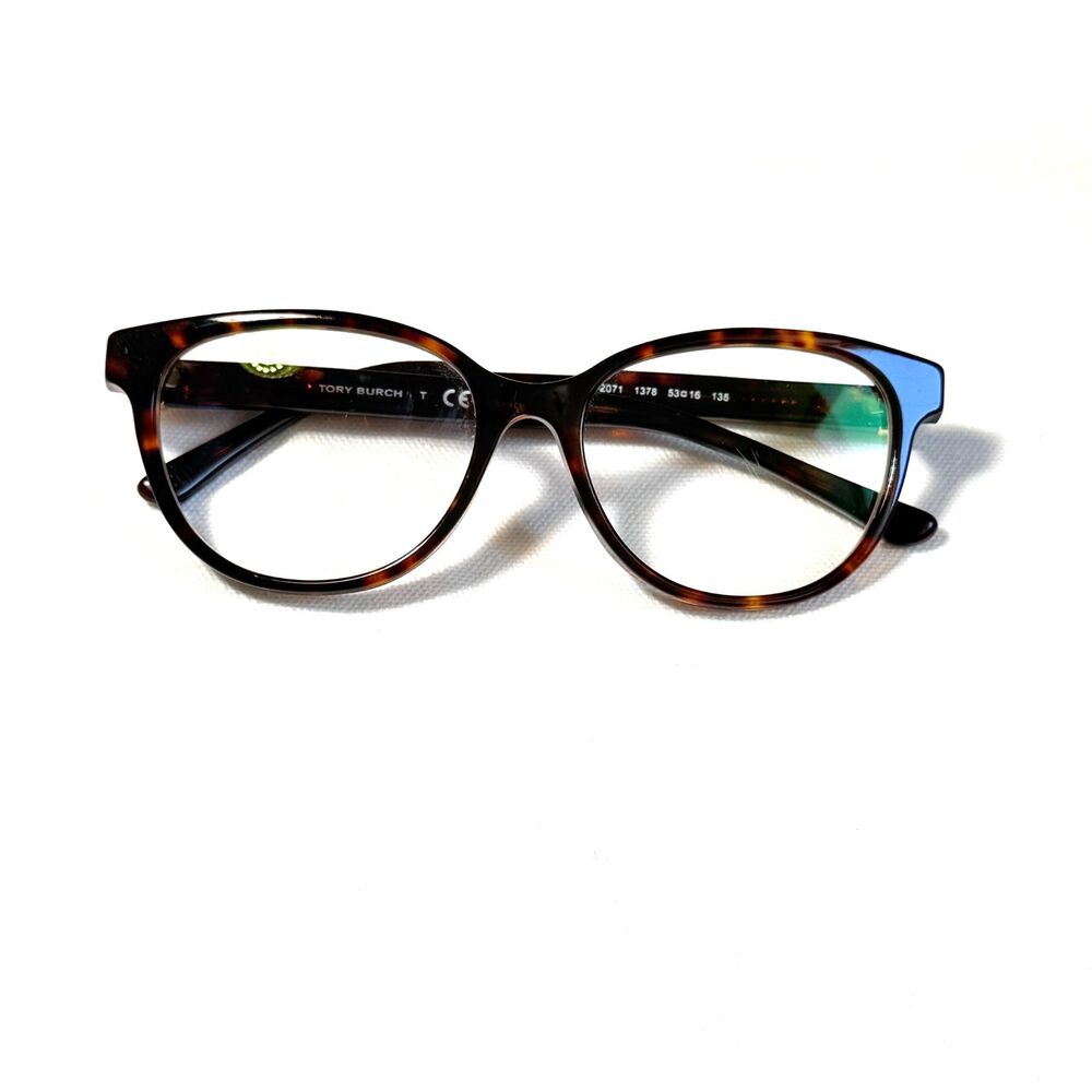 Tory Burch TY 2071 1378 Dark Havana Tortoise Eyeglass Frames 53-16-135 Full Rim